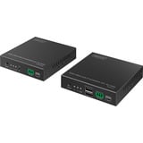 Digitus Set extensor KVM IP de fibra HDMI, Switch KVM negro