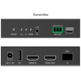 Digitus Set extensor KVM IP de fibra HDMI, Switch KVM negro