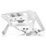 Digitus Soporte variable para notebook con estación de acoplamiento USB-C™ integrada, 8 puertos blanco/Plateado, 8 puertos, Alámbrico, USB 3.2 Gen 1 (3.1 Gen 1) Type-C, 87 W, 10,100,1000 Mbit/s, Aluminio, MicroSD (TransFlash), SD, SDHC