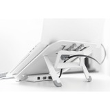 Digitus Soporte variable para notebook con estación de acoplamiento USB-C™ integrada, 8 puertos blanco/Plateado, 8 puertos, Alámbrico, USB 3.2 Gen 1 (3.1 Gen 1) Type-C, 87 W, 10,100,1000 Mbit/s, Aluminio, MicroSD (TransFlash), SD, SDHC