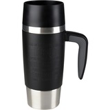 Emsa TRAVEL MUG Handle tazón Negro, Taza negro/Acero fino, Sencillo, 0,36 L, Negro, Acero inoxidable