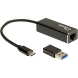 Inter-Tech Adaptador USB Argus IT-732, conector USB-C > toma RJ-45 negro