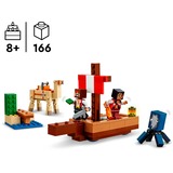 LEGO Minecraft El Viaje en el Barco Pirata, Juegos de construcción Juego de construcción, 8 año(s), Plástico, 166 pieza(s), 254 g