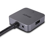 Lindy Hub USB 3.0 de 4 puertos gris/Negro