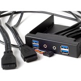SilverStone FP32-E tarjeta y adaptador de interfaz Interno USB 3.2 Gen 1 (3.1 Gen 1), Panel frontal negro, Paralelo, USB 3.2 Gen 1 (3.1 Gen 1), Audio in, Auoio out, Negro, 101,6 mm, 120 mm