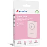 Verbatim Charge 'n' Go Polímero de litio 5000 mAh Cargador inalámbrico Rosa, Banco de potencia rosa, 5000 mAh, Polímero de litio, Quick Charge 3.0, Cargador inalámbrico, Rosa