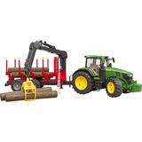 bruder John Deere 7R 350 con remolque de arrastre, Automóvil de construcción verde/Rojo