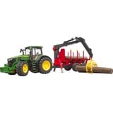 bruder John Deere 7R 350 con remolque de arrastre, Automóvil de construcción verde/Rojo