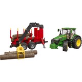 bruder John Deere 7R 350 con remolque de arrastre, Automóvil de construcción verde/Rojo