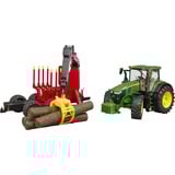 bruder John Deere 7R 350 con remolque de arrastre, Automóvil de construcción verde/Rojo