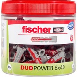 fischer DUOPOWER 8x40, 535982, Pasador gris claro/Rojo