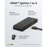 goobay 58482, Splitter HDMI negro