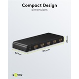 goobay Divisor HDMI 1 a 4 (4K @ 30Hz), Splitter HDMI negro