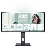 AOC CU34P3CV pantalla para PC 86,4 cm (34") 3440 x 1440 Pixeles UltraWide Quad HD LED Negro, Monitor LED negro, 86,4 cm (34"), 3440 x 1440 Pixeles, UltraWide Quad HD, LED, 4 ms, Negro