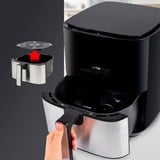 Clatronic Freidora de aire FR 3782 H, Freidora de aire caliente negro/Acero fino