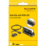 DeLOCK Disipador M.2 para SSD 2280, Cuerpo de refrigeración negro