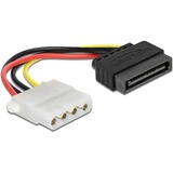 DeLOCK Power SATA/Molex Cable Negro, Rojo 0,12 m, Adaptador 0,12 m