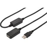 Digitus Cable de extensión USB 2.0 activo, 20 metros, Cable alargador negro