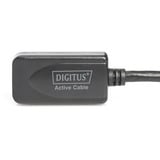 Digitus Cable de extensión USB 2.0 activo, 20 metros, Cable alargador negro