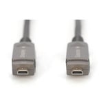 Digitus Cable híbrido de fibra óptica HDMI / Micro HDMI AOC, UHD 4K negro