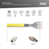 Digitus Cable de instalación Professional Cat.7a S/FTP simplex, Cca amarillo