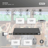 Digitus DS-55340, Splitter HDMI negro