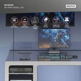 Digitus Divisor HDMI 8K, 1x4, Splitter HDMI negro