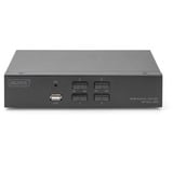 Digitus KVM Switch DisplayPort 4x1, Switch KVM negro