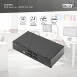 Digitus KVM Switch DisplayPort 4x1, Switch KVM negro