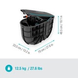 GARDENA Caja de manguera Undercover RollUp M, 20 metros, Soporte para manguera negro/Turquesa