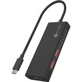 ICY BOX IB-HUB1436-CPD Alámbrico USB 3.2 Gen 2 (3.1 Gen 2) Type-A Negro, Hub USB negro, Alámbrico, USB 3.2 Gen 2 (3.1 Gen 2) Type-A, 100 W, Negro, 10 Gbit/s, Aluminio