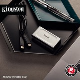 Kingston XS2000 500 GB Negro, Plata, Unidad de estado sólido plateado/Negro, 500 GB, USB Tipo C, 3.2 Gen 2 (3.1 Gen 2), 2000 MB/s, Negro, Plata