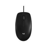 Logitech M100, Ratón negro, Ambidextro, Óptico, USB tipo A, 1000 DPI, Negro