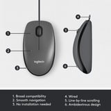 Logitech M100, Ratón negro