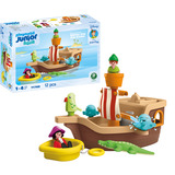 PLAYMOBIL Junior & Disney: Barco pirata de Peter Pan con diversión de agua, Juegos de construcción 