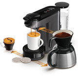 Philips HD6593/22 cafetera eléctrica Semi-automática Cafetera combinada 1 L, Cafetera monodosis gris, Cafetera combinada, 1 L, Dosis de café, De café molido, 1450 W, Gris