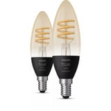 Philips Hue White Ambiance Filamento E14 Forma Vela Paquete Doble 350, Lámpara LED 