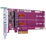 QNAP QM2-2S-220A tarjeta y adaptador de interfaz Interno M.2 PCIe, M.2, PCIe 2.0, Oro, M.2 22110/2280