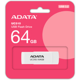 ADATA UC310 unidad flash USB 64 GB USB tipo A 3.2 Gen 1 (3.1 Gen 1) Blanco, Lápiz USB blanco, 64 GB, USB tipo A, 3.2 Gen 1 (3.1 Gen 1), 100 MB/s, Girar, Blanco