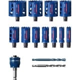 Bosch 2 608 900 447 sierra de corona Taladro 11 pieza(s) Establecer, Taladro, Ladrillo, Plástico, Azulejo de cerámica, Acero inoxidable, Madera, Azul, 6 cm, 20,22,25,32,35,40,44,51,60,64,76 mm