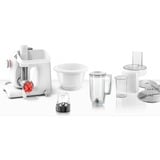 Bosch MUM58257 robot de cocina 1000 W 3,9 L Acero inoxidable, Blanco blanco/Plateado, 3,9 L, Acero inoxidable, Blanco, 1,25 L, Mezcla, 2,7 kg, Acero inoxidable