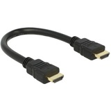 DeLOCK 83352 cable HDMI 0,25 m HDMI tipo A (Estándar) Negro negro, 0,25 m, HDMI tipo A (Estándar), HDMI tipo A (Estándar), 4096 x 2160 Pixeles, 10,2 Gbit/s, Negro