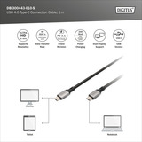 Digitus Cable USB4 Gen 3x2, conector USB-C > conector USB-C, 40 Gbit/s negro/Gris