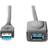 Digitus Cable de extensión USB 3.2 Gen 1 activo, 5 metros, Cable alargador negro