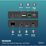 Digitus Receptor KVM IP de fibra HDMI, Switch KVM negro