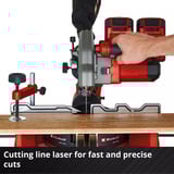 EINHELL Sierra de inglete y corte con tracción a batería TE-SM 36/8 L Li-Solo, 36 Voltios (2x18V), Sierras de corte a inglete y a bisel rojo
