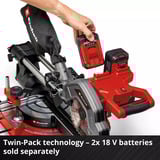 EINHELL TE-SM 36/8 L Li-Solo, 4300882, Sierras de corte a inglete y a bisel rojo