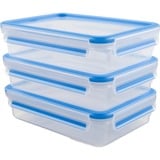 Emsa 515645 recipiente de almacenar comida Rectangular Caja 1,2 L Transparente 3 pieza(s) transparente/Azul, Caja, Rectangular, 1,2 L, Transparente, Polipropileno (PP), Elastómero termoplástico (TPE), Alemania