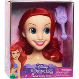 Just Play Disney Princess - Cabeza de Estilismo Ariel, Cabeza de maquillaje y peluquería 