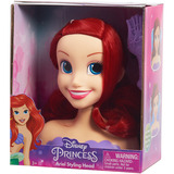 Just Play Disney Princess - Cabeza de Estilismo Ariel, Cabeza de maquillaje y peluquería 